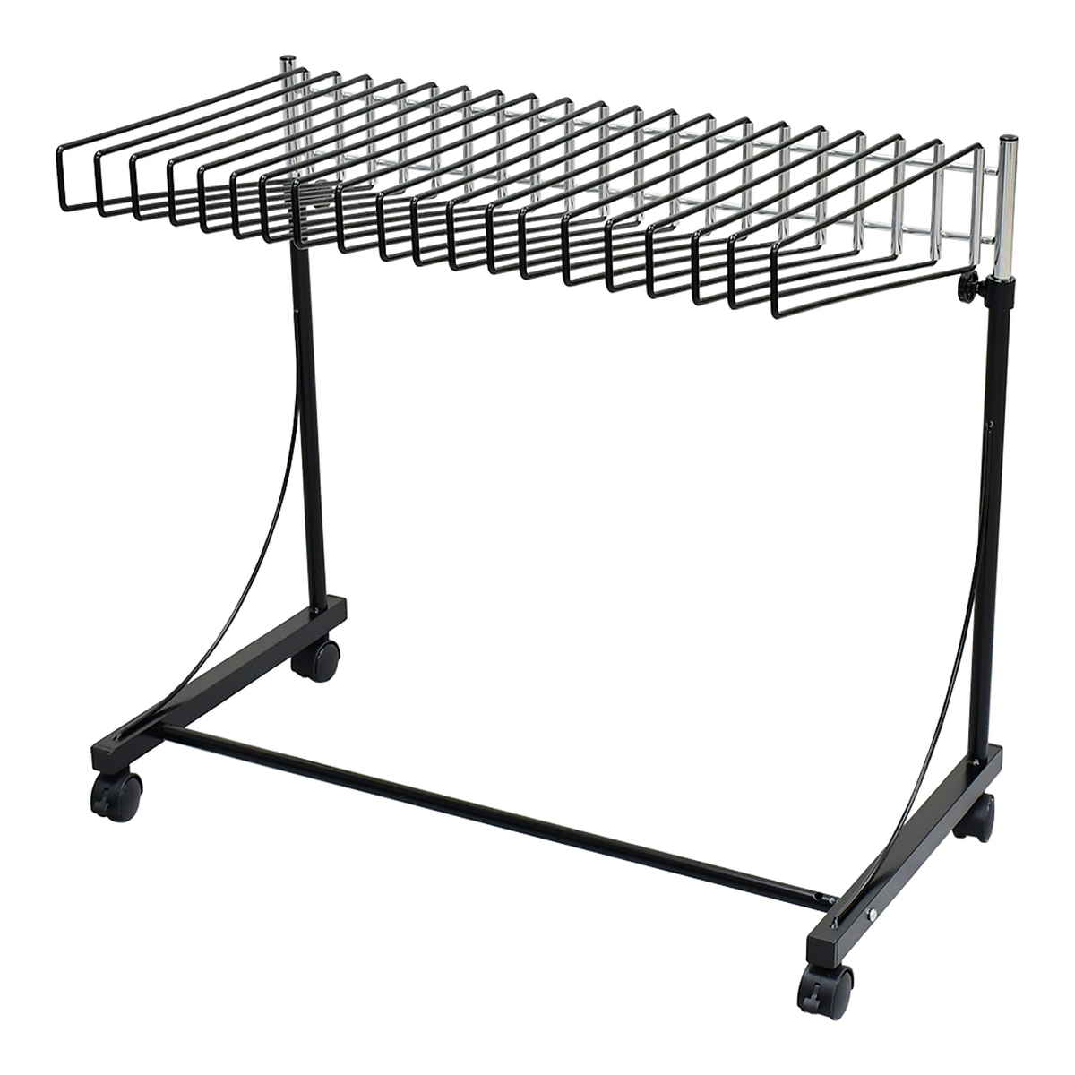 スラックスハンガー ワイドハンガー 20本掛け 幅75.5cm キャスター付 日本製 ( 伸縮式 ズボンハンガー パンツハンガー スリム 伸縮 ワイド 幅広 クローゼット収納 押入れ収納 ズボン掛け ズボン パンツ 収納 ハンガー ラック ) 【マットブラック】 マットブラック