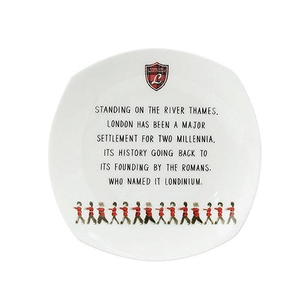 プレート 19cm 洋食器 LONDON ダイアン・ハリソン 3枚セット 赤 ( ボーンチャイナ 電子レンジ対応 食器 イギリス 器 皿 中皿 オシャレ ) 【赤】 赤