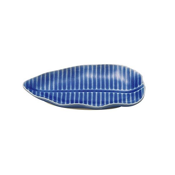 プレート S 16cm バナナリーフ 食器 陶器 グリーン ( 皿 中皿 電子レンジ対応 お皿 平皿 バナナ 葉っぱ 取り分け皿 瀬戸焼 日本製 おしゃれ ) 【ブルー】 ブルー