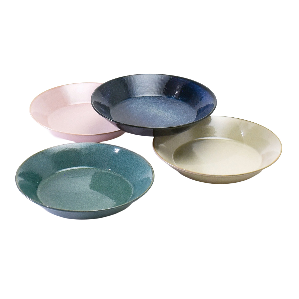 プレート ナチュラルカラー パスタ皿 4枚入 ( 美濃焼 電子レンジ対応 食洗機対応 日本製 磁器 深型 皿 お皿 食器 おしゃれ ナチュラル 北欧風 和モダン )