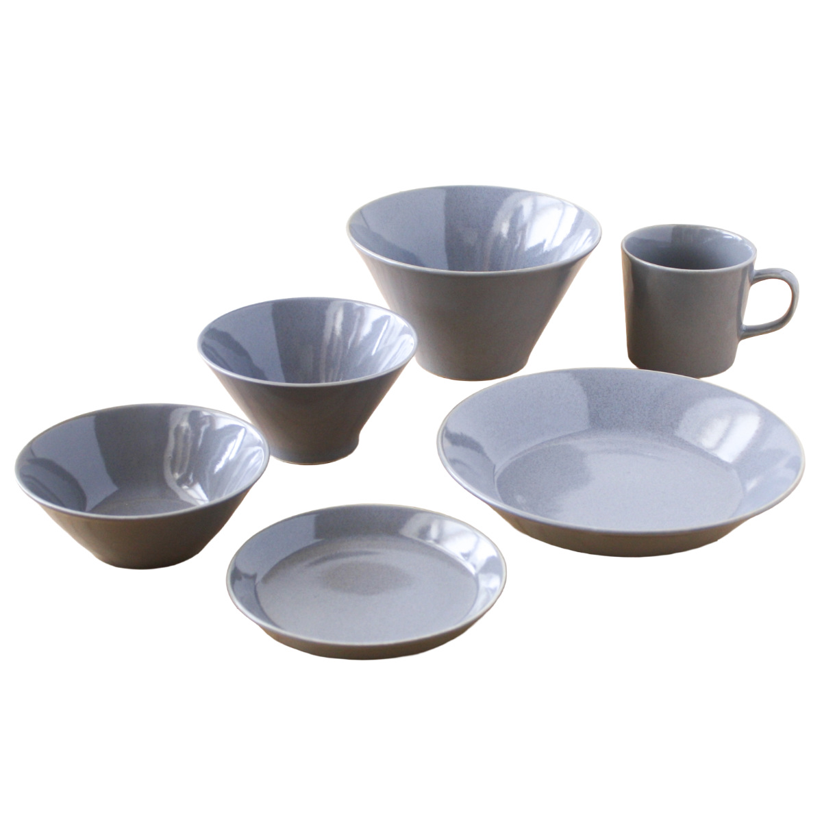 ナチュラル 美濃焼食器 6点セット ( 食洗機対応 電子レンジ対応 美濃焼 磁器 日本製 プレート 皿 お皿 ボウル 鉢 器 うつわ マグカップ 食器 北欧 シンプル おしゃれ ) 【アッシュ】 アッシュ