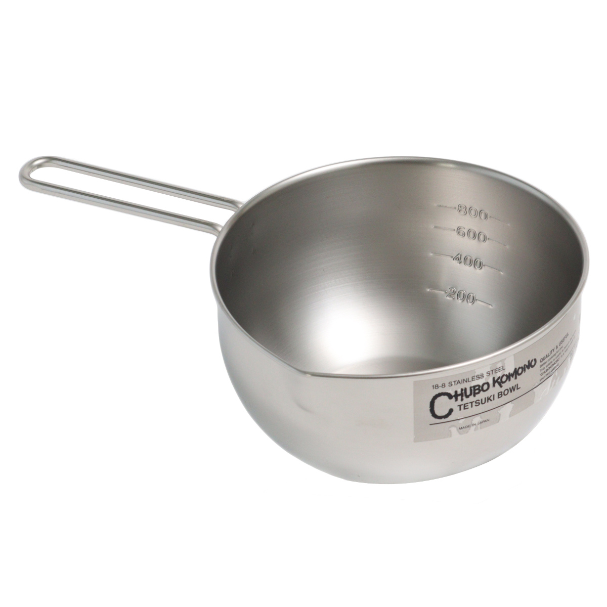 工房アイザワ 手付ボール 口付 15.5cm ( aizawa ボウル 取っ手付き ボール 深型 ステンレス メジャーボール 日本製 ステンレスボウル ハンドル付き 注ぎ口付き メモリ付き 調理用ボウル 直火OK 湯せん 撹拌 玉子焼き アイザワ )