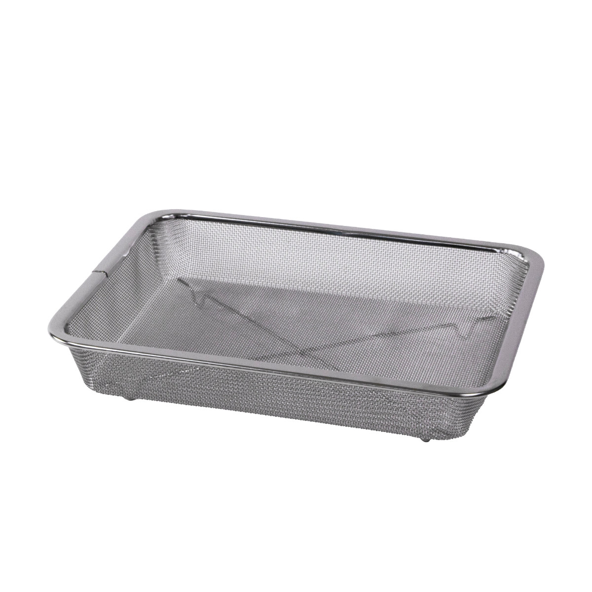 工房アイザワ ザル 角ザル 足付 15枚取 ( キッチン ざる 角ざる 足付き 料理 調理 水切り 18-8ステンレス 湯切り 下ごしらえ ステンレスザル 角型ザル 長方形 使いやすい 丈夫 アイザワ )