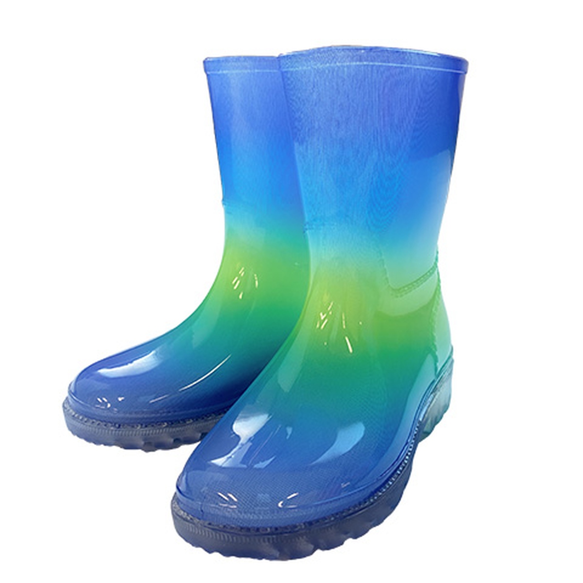 長靴 15~22cm 8サイズ キッズ レインシューズ ( 光る レインブーツ 15cm 16cm 17cm 18cm 19cm 20cm 21cm 22cm 男の子 女の子 かわいい 長ぐつ 光る長靴 中敷き付き きらきら 雨靴 子ども用 ながぐつ 雨の日 ) 【ブルー 16cm】 ブルー 16cm