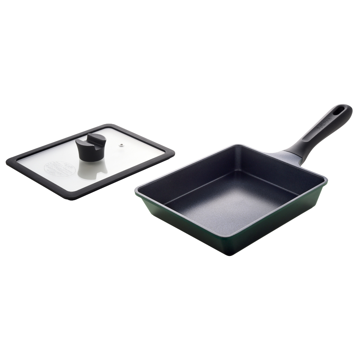 フライパン 角型 17×21cm スーパーベルフィーナプレミアム 角型マルチパン ガラス蓋付き ( 卵焼き器 IH対応 ガス火対応 玉子焼きフライパン 軽い エッグパン 玉子焼き器 玉子焼き 蓋付き 朝食 弁当 アルミ製 軽量 )