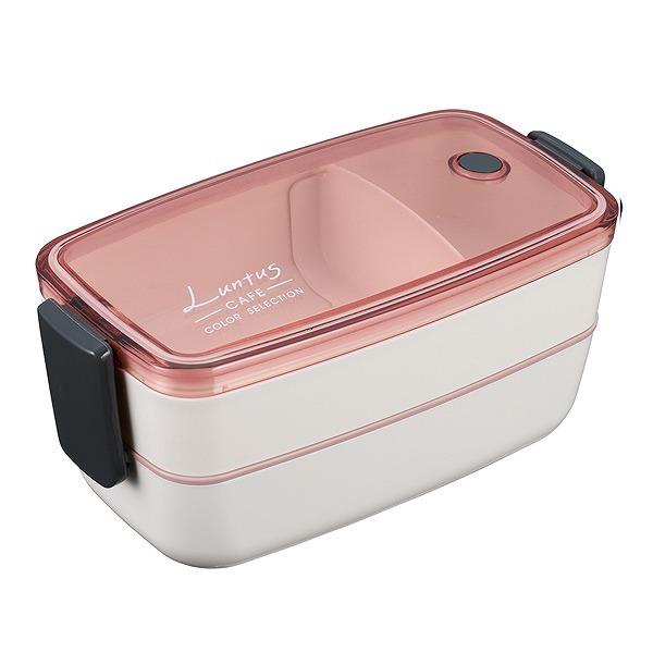 Dショッピング 弁当箱 お弁当箱 ランチボックス 2段 2点ロック ふわ盛り Cランタス 570ml レンジ対応 食洗機対応 女子 作り置き 冷蔵 大人 子供 小さい 少食 二段 二段弁当箱 汁漏れ防止 ドーム型 ふんわり 仕切り 二点ロック 弁当 お弁当 ピンク