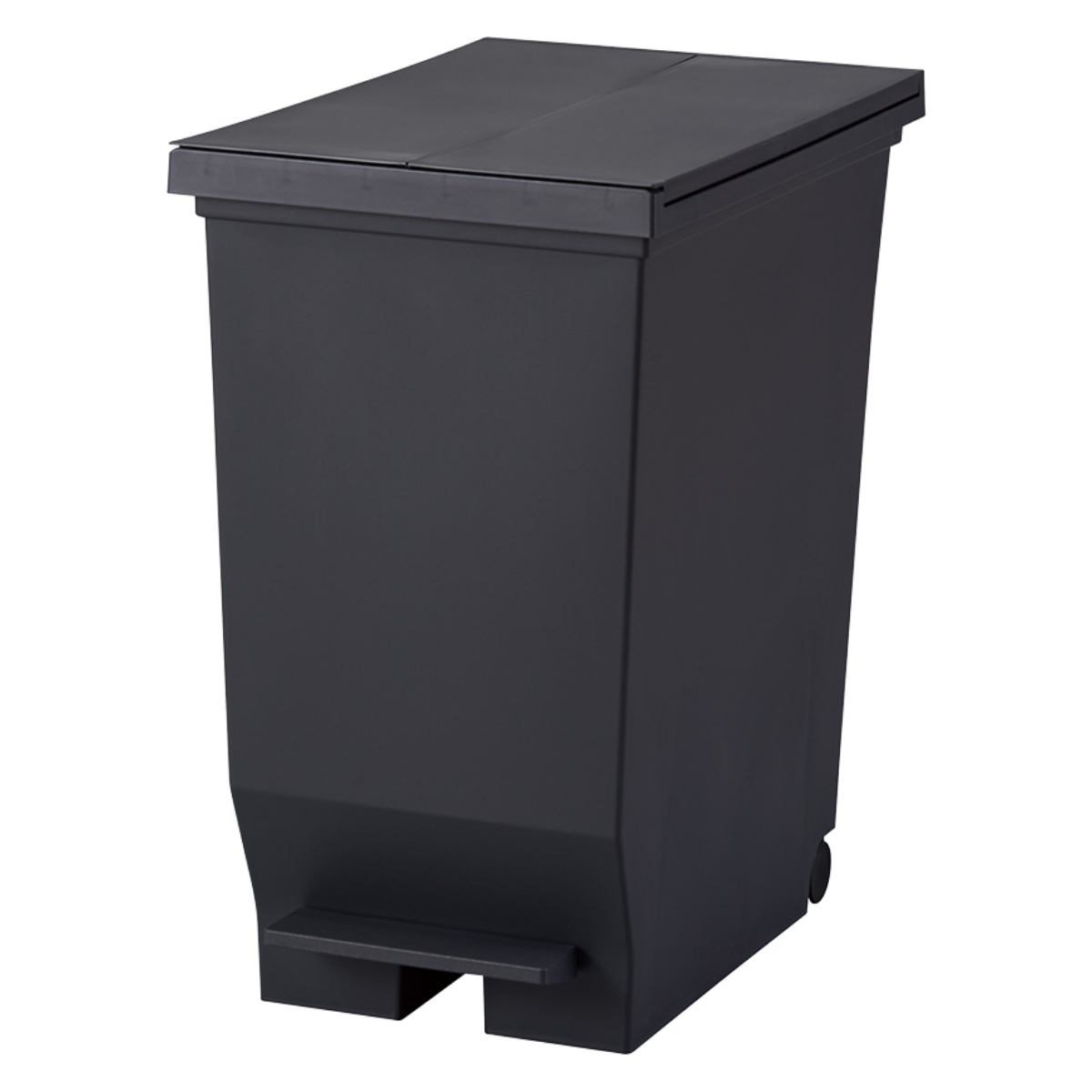 ゴミ箱 40L エバン 両開きペダルペール ( 45リットルゴミ袋対応 40リットル ごみ箱 両開き 棚下 スリム ふた付き 分別 キッチン 高さ制限 カップボード カウンター下 収納 ホワイト ブラック おしゃれ ) 【ブラック】 ブラック