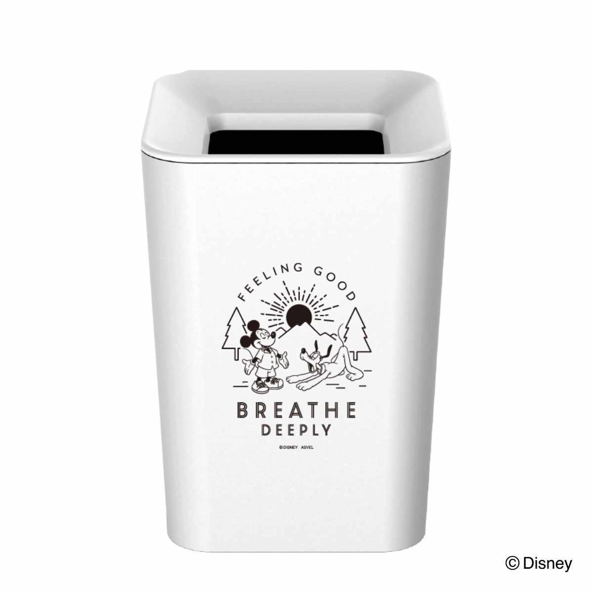 ゴミ箱 2L ルクレール ミッキーマウス ミニ角型 ( ごみ箱 2リットル Mickey 卓上 袋 見えない くず入れ 2重構造 小さい リビング シンプル Disney ミッキー ダストボックス 四角 二重 )