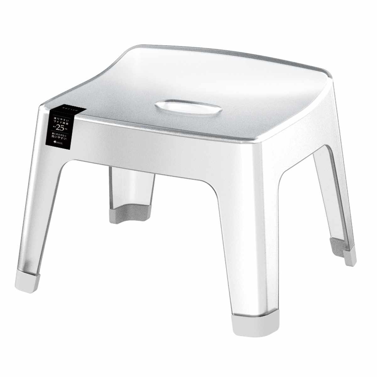 風呂椅子 レリッシュ 高さ25cm 日本製 ( 風呂イス 風呂いす バスチェア 25cm クリア 透明 お風呂 椅子 イス 高級感 おしゃれ 風呂 いす 腰掛け 浴室 入浴 すべり止め 丈夫 バスグッズ 無地 ) 【クリア】 クリア