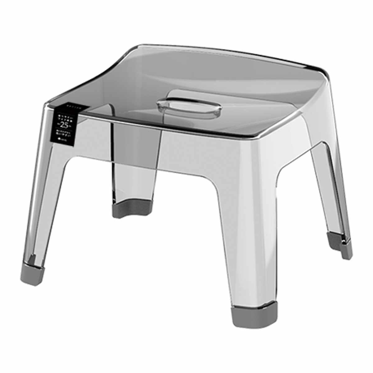 風呂椅子 レリッシュ 高さ25cm 日本製 ( 風呂イス 風呂いす バスチェア 25cm クリア 透明 お風呂 椅子 イス 高級感 おしゃれ 風呂 いす 腰掛け 浴室 入浴 すべり止め 丈夫 バスグッズ 無地 ) 【グレー】 グレー