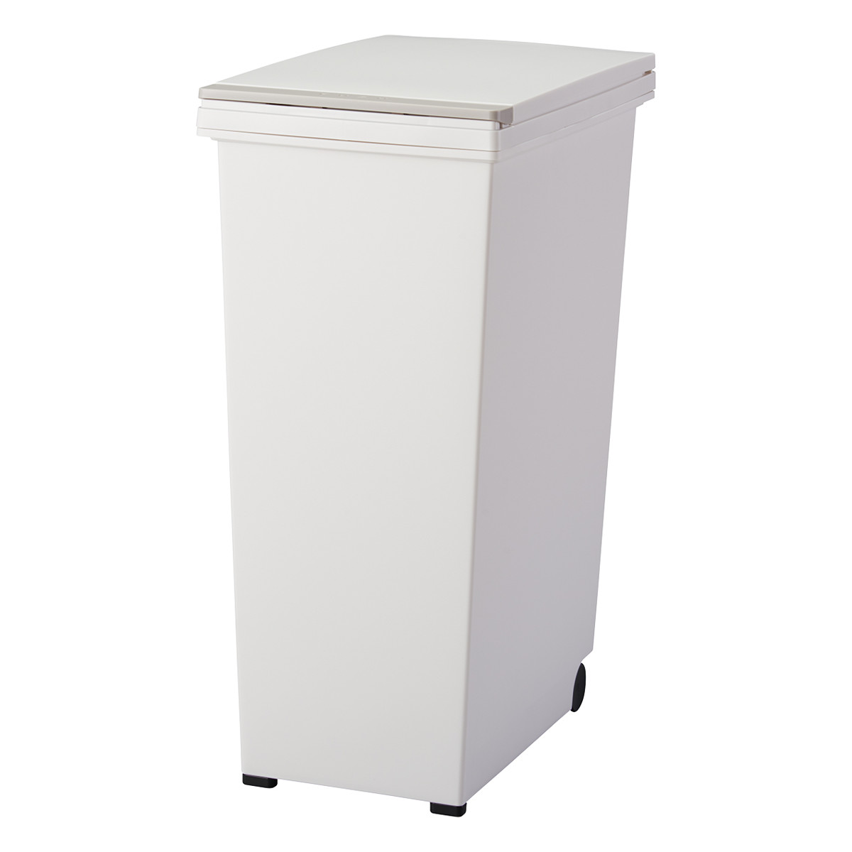 ゴミ箱 45L エバン プッシュペールホワイト プッシュ式 キャスター付き ( ごみ箱 45リットル ワンタッチ ふた付き 縦型 スリム キッチン シンプル EBAN 袋止め付き 袋が見えにくい ダストボックス )