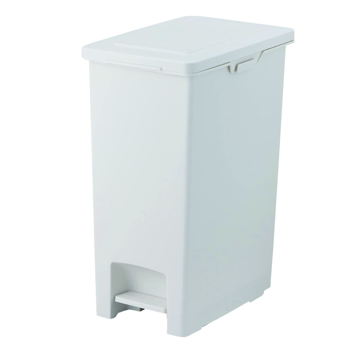 ゴミ箱 45L エバンペダルペール ペダル式 ( 45リットル スリム キッチン 分別 ごみ箱 ダストボックス ペダル シンプル 3分別 蓋つき 足踏み 縦型 プラスチック フタ付き 蓋付き 袋 見えない ペール おしゃれ 分別ゴミ箱 角型 ) 【ホワイト】 ホワイト
