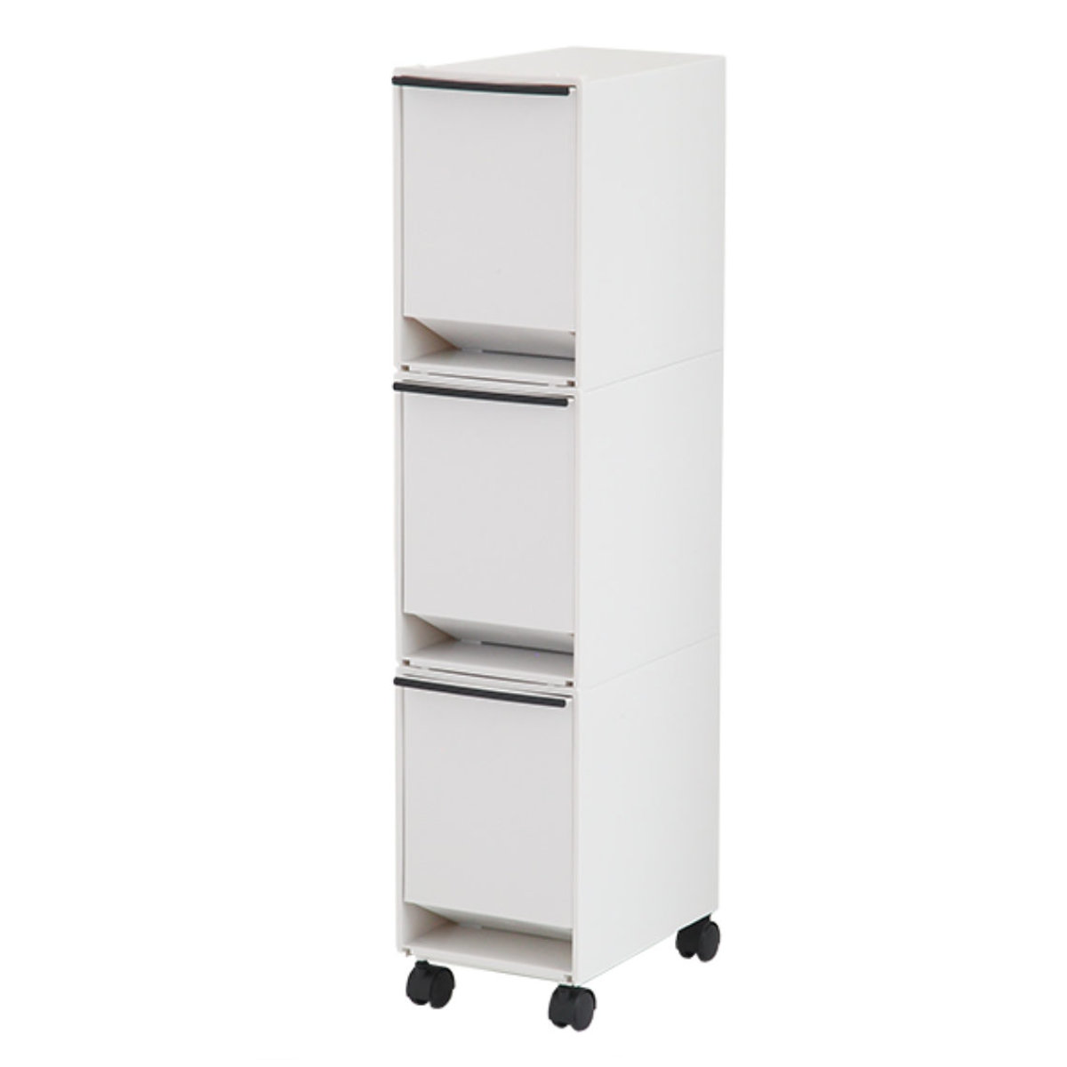 【3分別】フラップ式ダストボックス キャスター付きゴミ箱 分別用ゴミ箱 dショッピング |ゴミ箱 37.5L 3段 資源ゴミ分別 キッチン