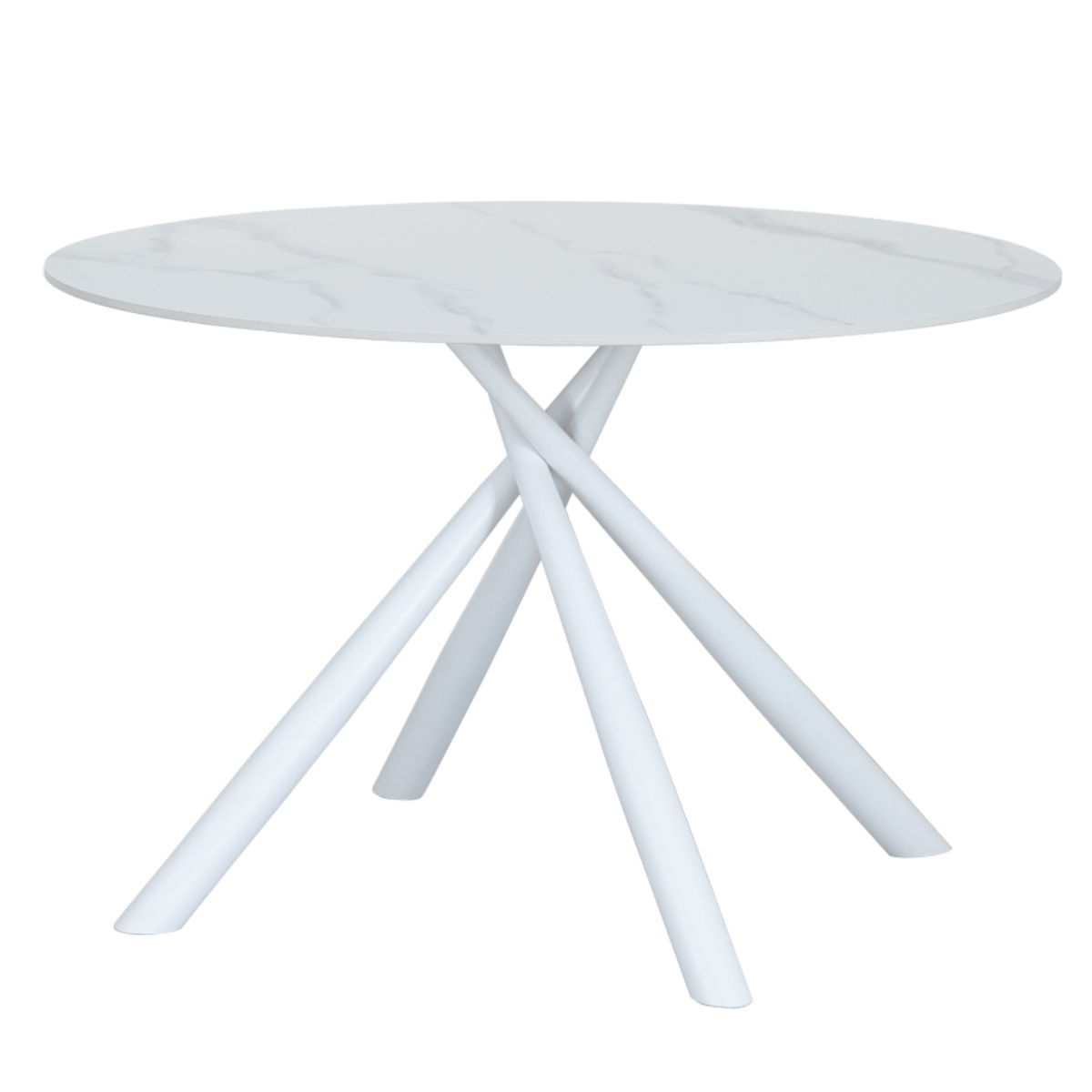 ダイニングテーブル 直径117cm 円形 大理石調 COBBLE ラウンドテーブル ( テーブル 食卓テーブル 丸 机 ダイニング 食卓 リビングテーブル 石目柄 セラミック天板 熱に強い 傷に強い アジャスター付き 丸テーブル )