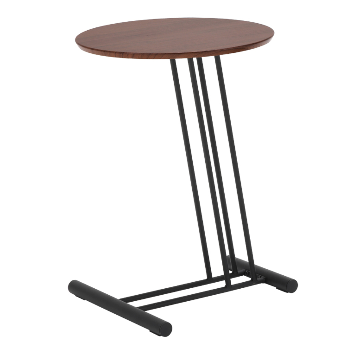 サイドテーブル 高さ61.5cm 円形 CRANE ( テーブル ソファサイド 木製 コの字脚 スチール脚 丸型 ソファテーブル ミニテーブル 丸テーブル ベッドサイド コーヒーテーブル 木製テーブル カフェテーブル チェアサイド 耐久性 )