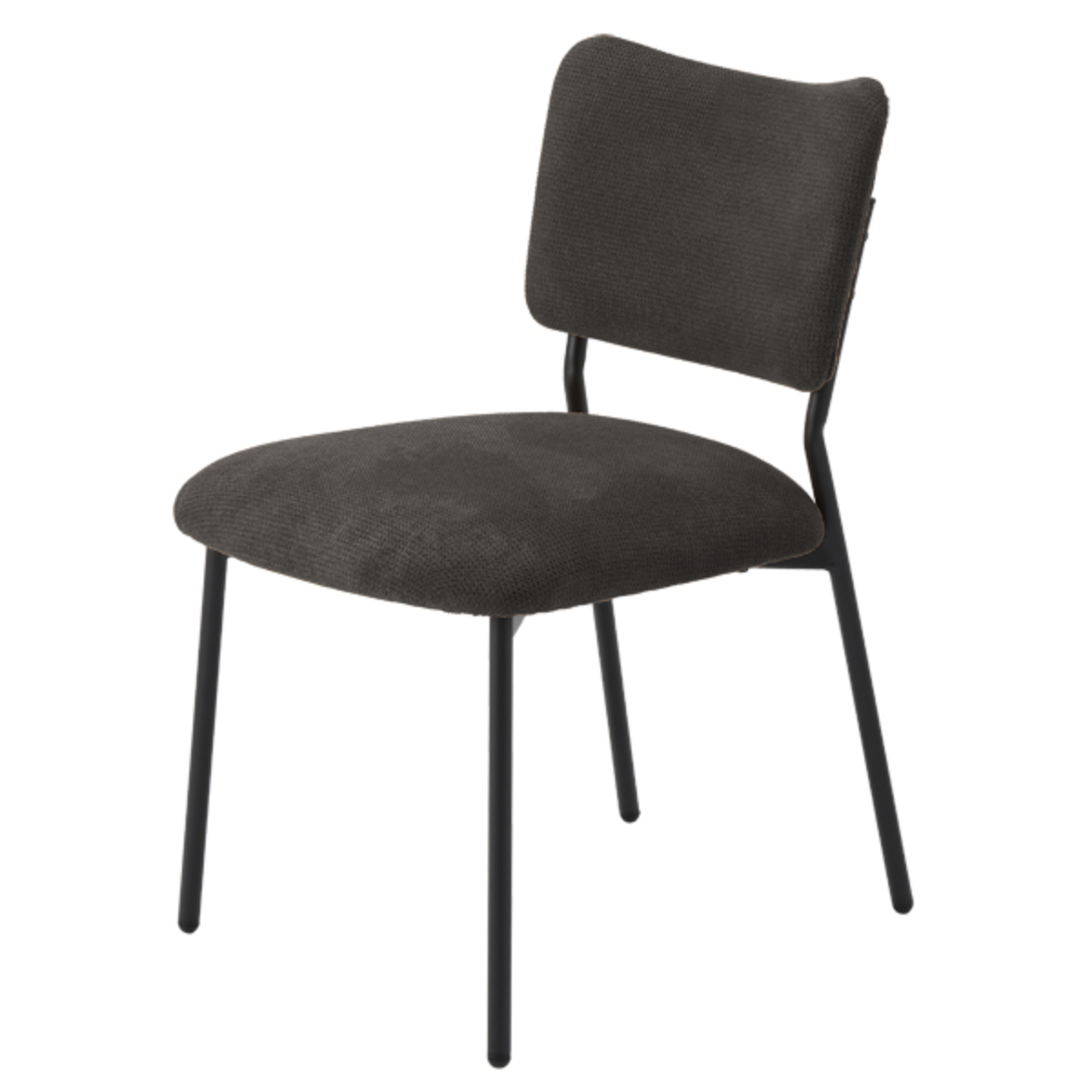 ダイニングチェア 座面高43cm CORAL ファブリック ( チェア ダイニング イス 食卓椅子 アームレス 肘なし 椅子 チェアー いす 食卓 リビング リビングチェア クッション座面 座り心地 快適 ) 【ブラック】 ブラック