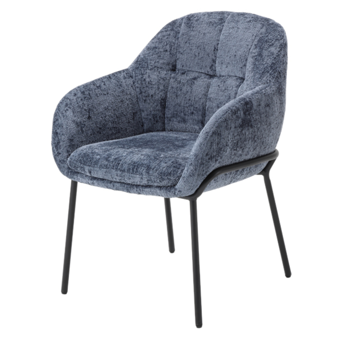 ダイニングチェア 座面高45cm TRENCH 肘掛け付き ファブリック ( チェア ダイニング イス 食卓椅子 アームレスト 肘付き ウレタン 座り心地 快適 椅子 チェアー いす 食卓 リビング リビングチェア ) 【ブルー】 ブルー