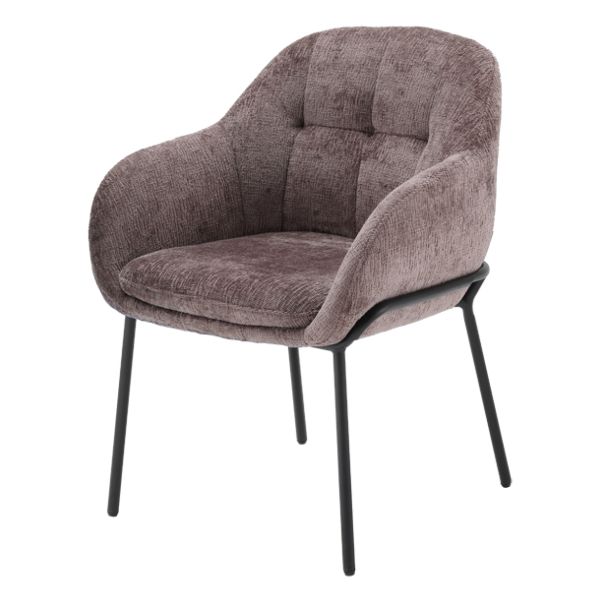 ダイニングチェア 座面高45cm TRENCH 肘掛け付き ファブリック ( チェア ダイニング イス 食卓椅子 アームレスト 肘付き ウレタン 座り心地 快適 椅子 チェアー いす 食卓 リビング リビングチェア ) 【ブラウン】 ブラウン