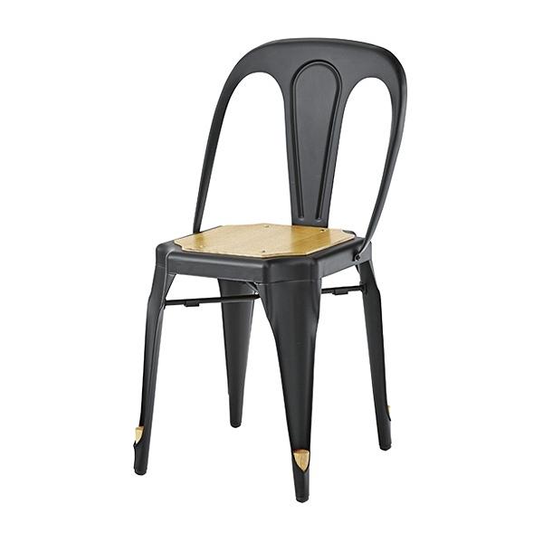 チェア 座面高約46cm 椅子 スチール ( イス ダイニングチェア ダイニングチェアー チェアー いす 食卓椅子 リビングチェア スチールフレーム ) 【 ブラック 】 ブラック