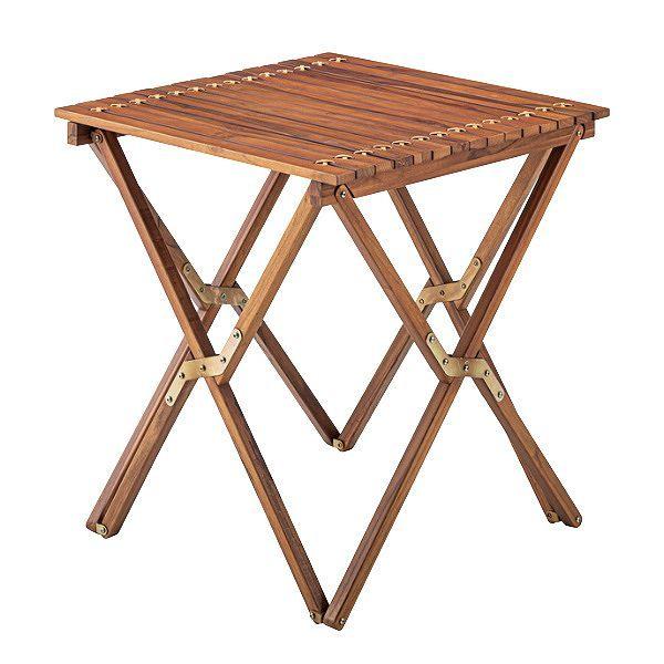 ガーデンテーブル ロールトップテーブル （ 木製テーブル ウッドテーブル テーブル 木製 ガーデン アウトドア レジャー ベランダ テラス コンパクト  おしゃれ 屋外 省スペース ウレタン塗装 幅60cm ）