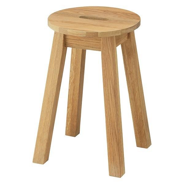 dショッピング |スツール 座面高46cm 丸型 天然木 木製 オーク材 椅子 