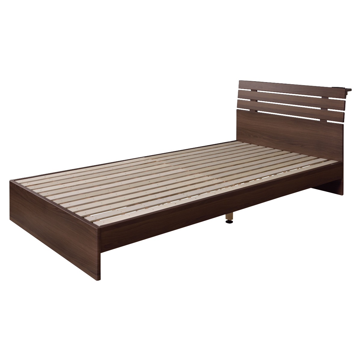 ベッド シングルベッド すのこ状 ( ベッドフレーム シングル すのこベッド 床板 木製 ベッド本体 ヘッドボード コンセント 寝具 寝室 子供部屋 シングルサイズ 一人暮らし スタイリッシュ 通気性 )