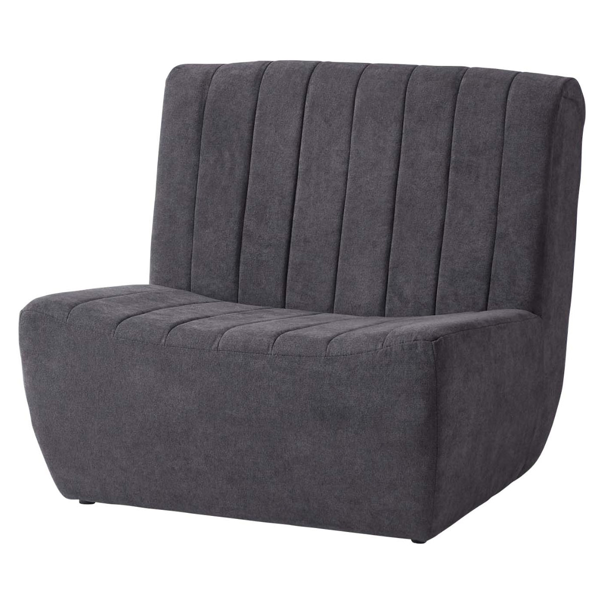 フロアソファ 1人掛け 幅80cm ローソファ ( ソファ パーソナルチェア リビング ファブリック シンプル モダン ナチュラル ホテルライク ) 【チャコールグレー】 チャコールグレー