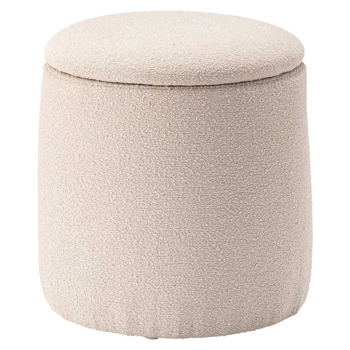 スツール 円型 高さ32cm 収納付 ( 丸 ラウンドスツール 椅子 ファブリック ナチュラル オットマン おもちゃ入れ 小物入れ サイドテーブル リビング 玄関 ) 【ベージュ】 ベージュ