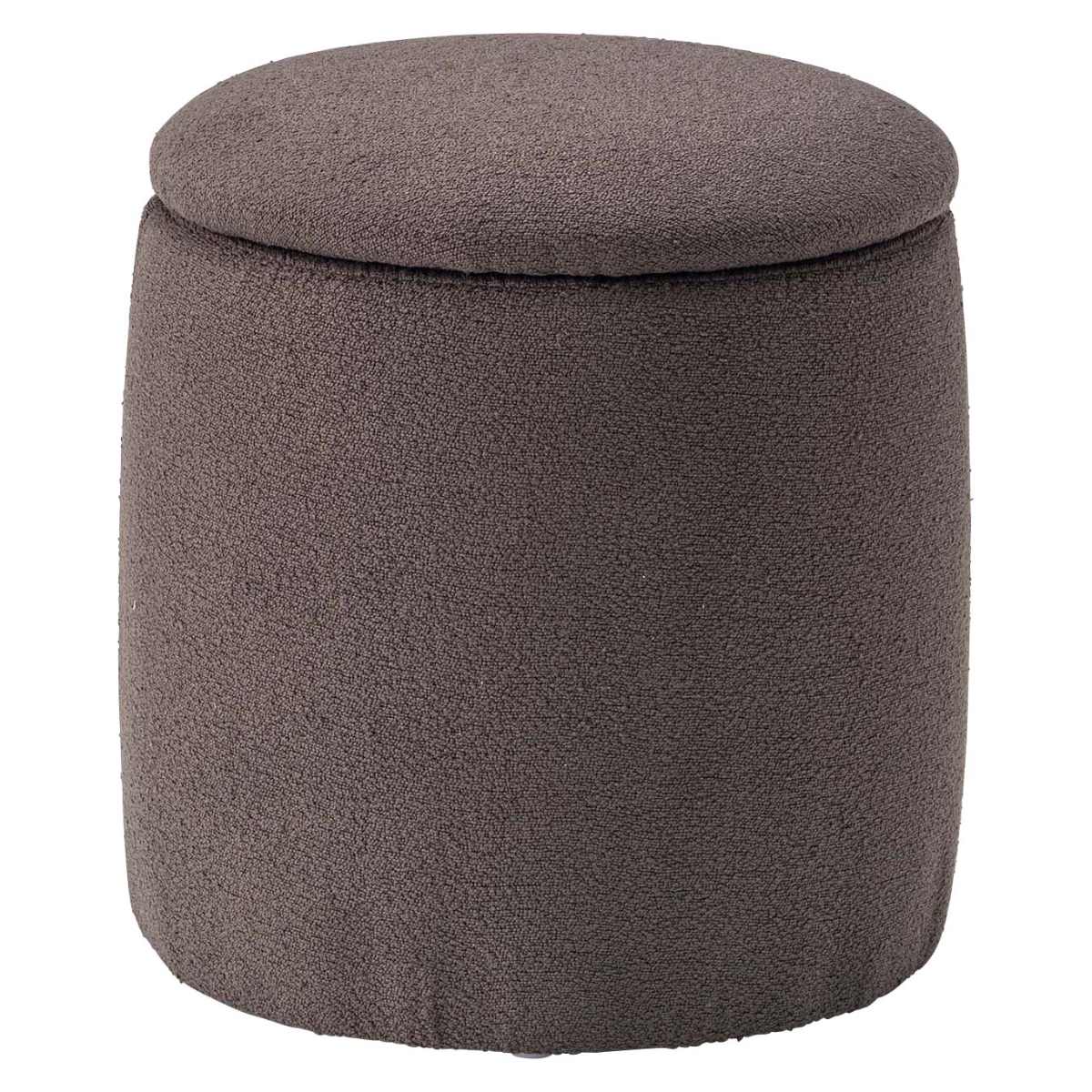 スツール 円型 高さ32cm 収納付 ( 丸 ラウンドスツール 椅子 ファブリック ナチュラル オットマン おもちゃ入れ 小物入れ サイドテーブル リビング 玄関 ) 【チャコールグレー】 チャコールグレー