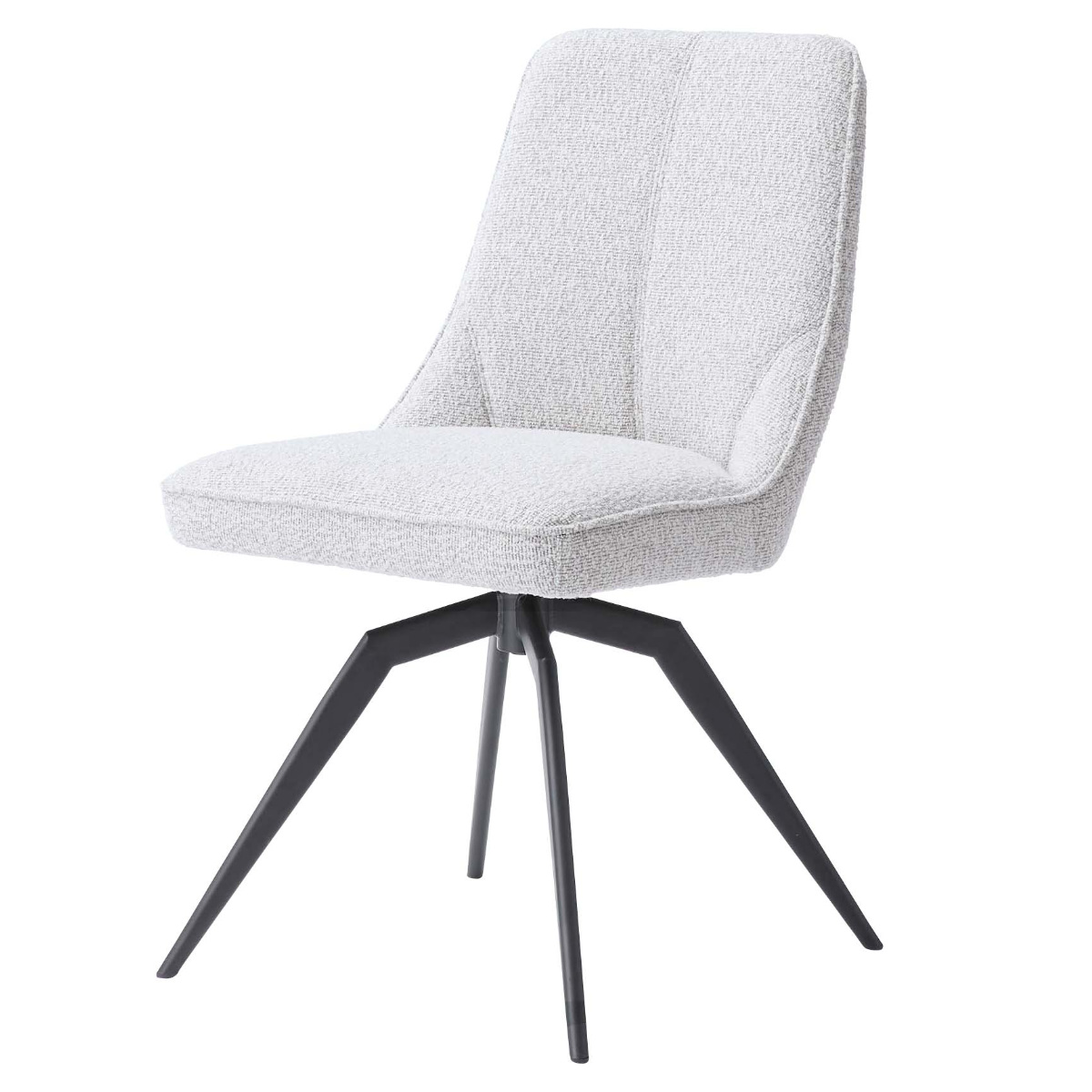 ダイニングチェア 座面高49cm 回転 ファブリック ( チェア ダイニング イス 椅子 食卓椅子 肘なし アームレス 木製 天然木 回転椅子 デスクチェア いす 食卓 リビング リビングチェア シンプル おしゃれ ) 【ホワイト】 ホワイト