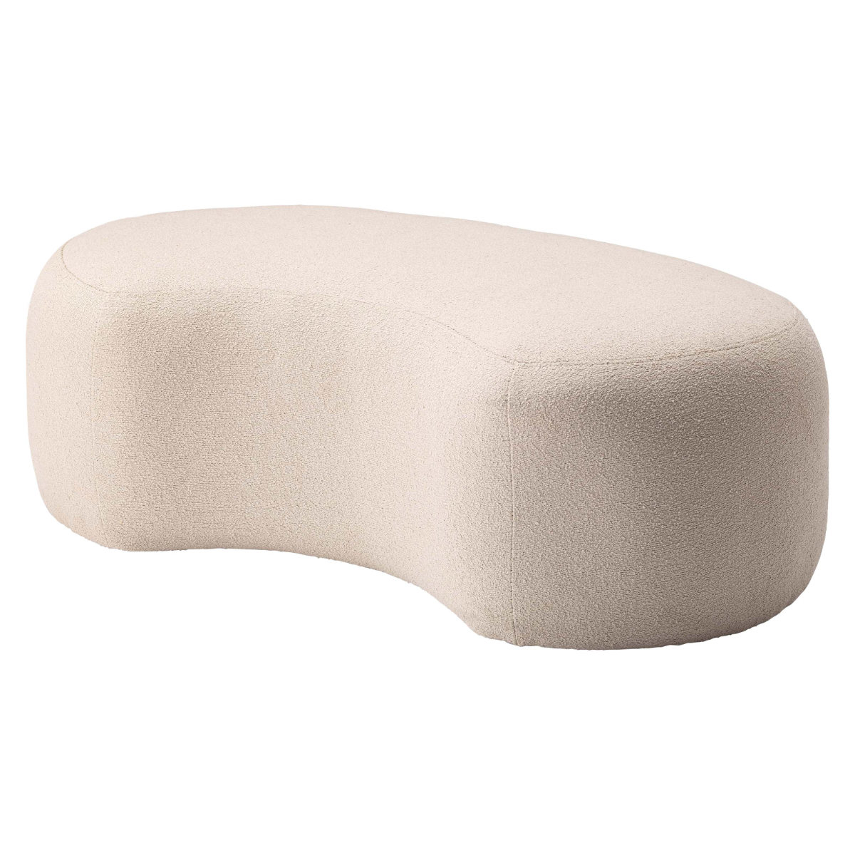 スツール 高さ33cm ビーンズ型 ( 1.5人掛け 1人掛け ワイド ファブリック 布 低め ロー 椅子 リビング 玄関 モダン スタイリッシュ ホテルライク ) 【ベージュ】 ベージュ