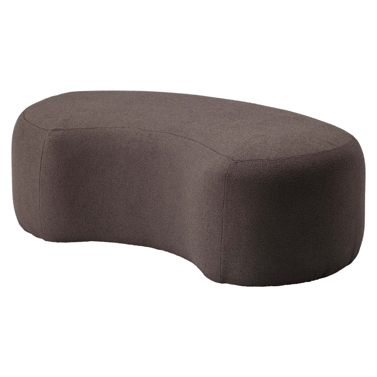 スツール 高さ33cm ビーンズ型 ( 1.5人掛け 1人掛け ワイド ファブリック 布 低め ロー 椅子 リビング 玄関 モダン スタイリッシュ ホテルライク ) 【チャコールグレー】 チャコールグレー