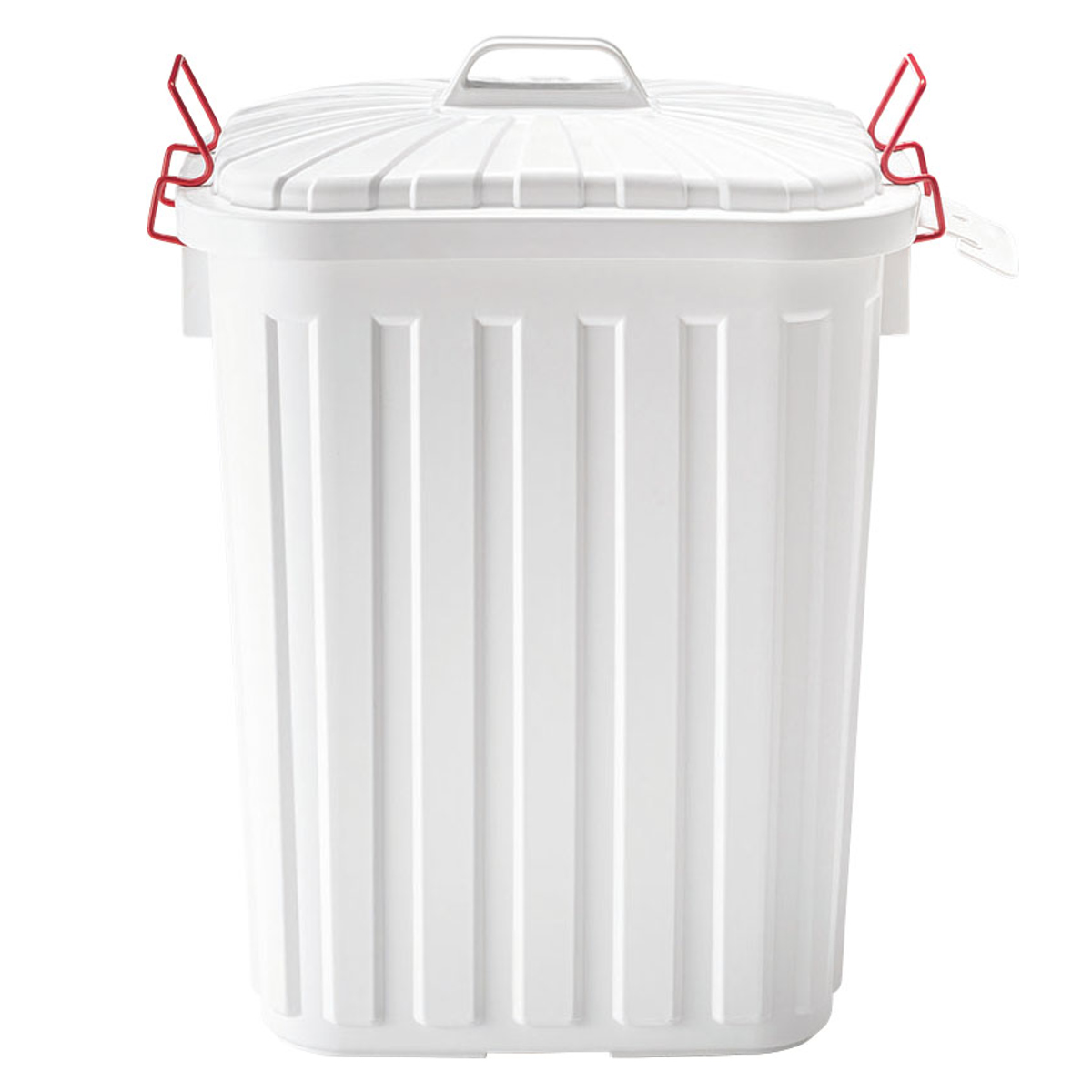 ゴミ箱 タフカン 60L 大容量 屋外 日本製 耐衝撃 フタ付き 軽い ( ごみ箱 60リットル ふた付き ペール 大きい かわいい おしゃれ 角型 プラスチック 強度 強い 軽量 ロックバー付き カラス対策 ) 【ホワイト】 ホワイト