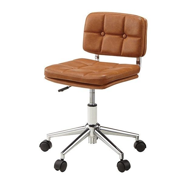 デスクチェア オフィスチェアー ソフトレザー キャスター付き 座面高40~50cm ( 椅子 チェア チェアー イス いす パソコンチェアー デスクチェアー オフィスチェア パソコンチェア 合成皮革 ) 【ブラウン】 ブラウン