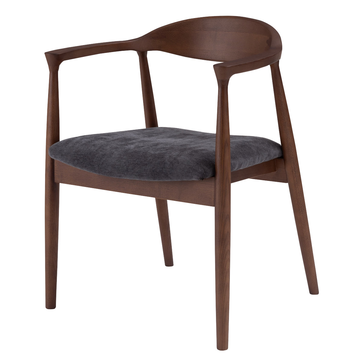 ダイニングチェア 座面高43cm マロ― form ( チェア ダイニング イス 椅子 食卓椅子 完成品 木製 天然木 座面 広め アームレス チェアー いす 食卓 リビング おしゃれ ダイニングチェアー リビングチェア 木製椅子 ) 【チャコールグレー×ブラウン】 チャコールグレー×ブラウン