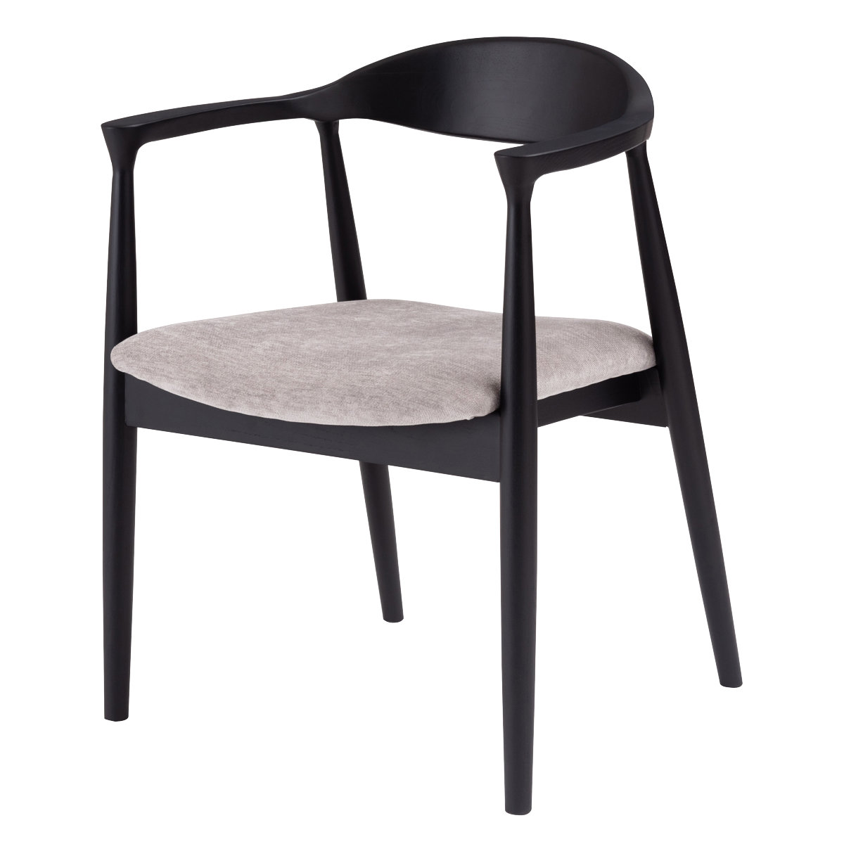 ダイニングチェア 座面高43cm マロ― form ( チェア ダイニング イス 椅子 食卓椅子 完成品 木製 天然木 座面 広め アームレス チェアー いす 食卓 リビング おしゃれ ダイニングチェアー リビングチェア 木製椅子 ) 【ライトグレー×ブラック】 ライトグレー×ブラック