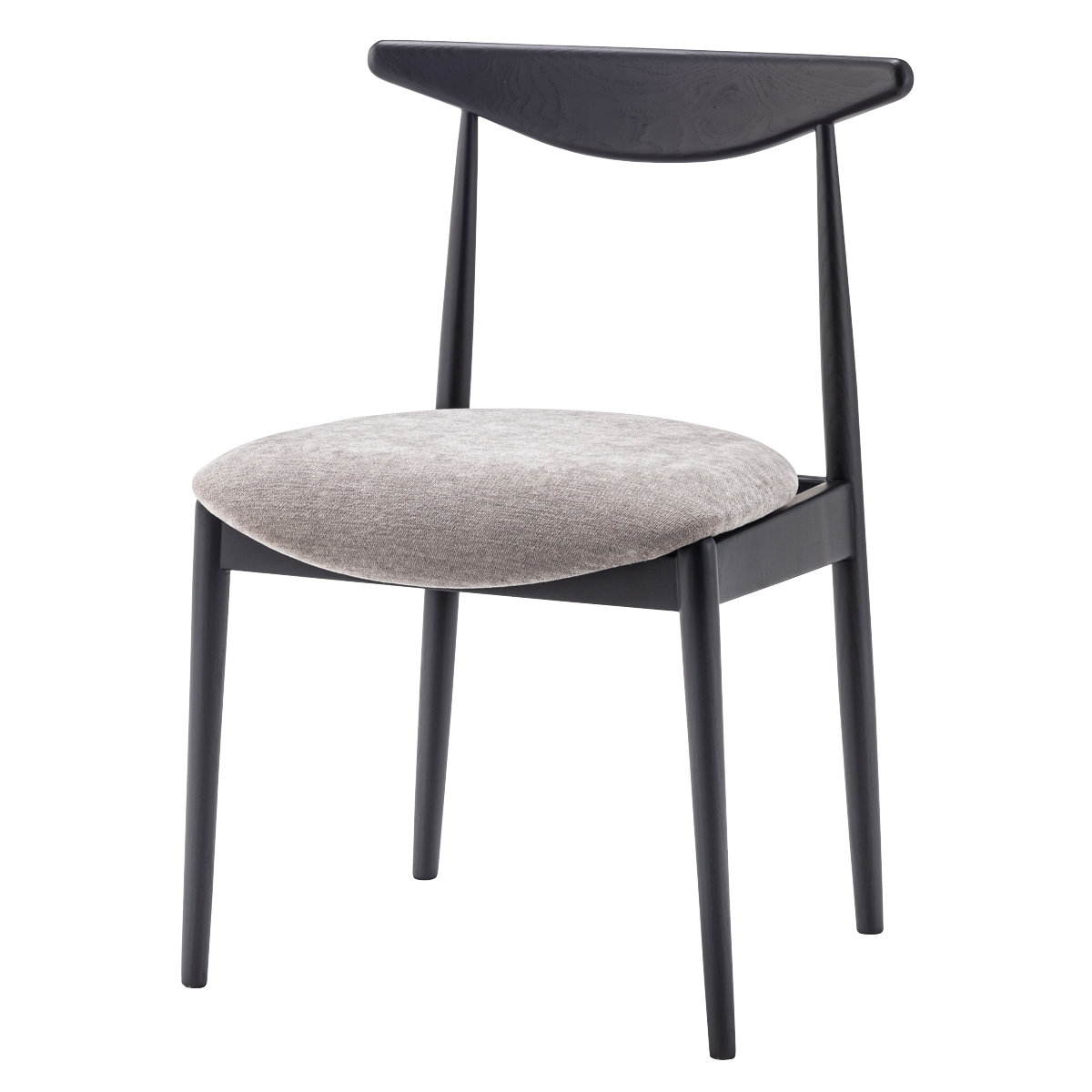 ダイニングチェア 座面高45cm ディル form ( チェア ダイニング イス 椅子 食卓椅子 完成品 木製 天然木 座面 広め 肘付き チェアー いす 食卓 リビング おしゃれ ダイニングチェアー リビングチェア 木製椅子 ) 【ライトグレー×ブラック】 ライトグレー×ブラック