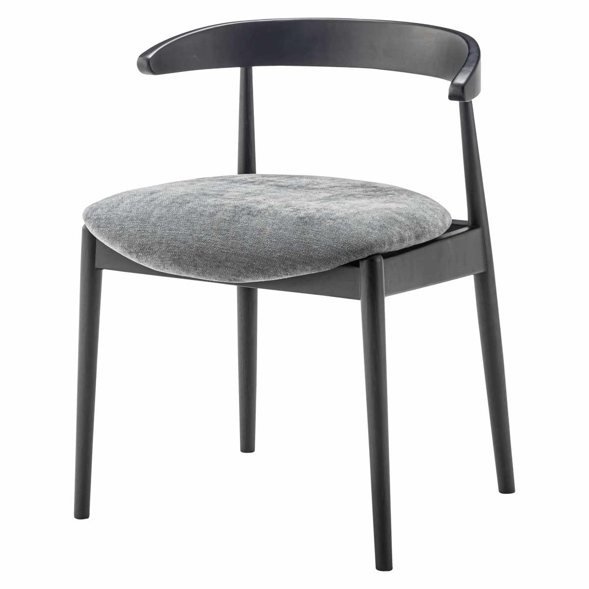 ダイニングチェア 座面高45.5cm マーシュ form ( チェア ダイニング イス 椅子 食卓椅子 完成品 木製 天然木 浮かせる お掃除ロボット 対応 ルンバブル チェアー いす 食卓 リビング ダイニングチェアー リビングチェア 木製椅子 ) 【ダークグレー×ブラック】 ダークグレー×ブラック