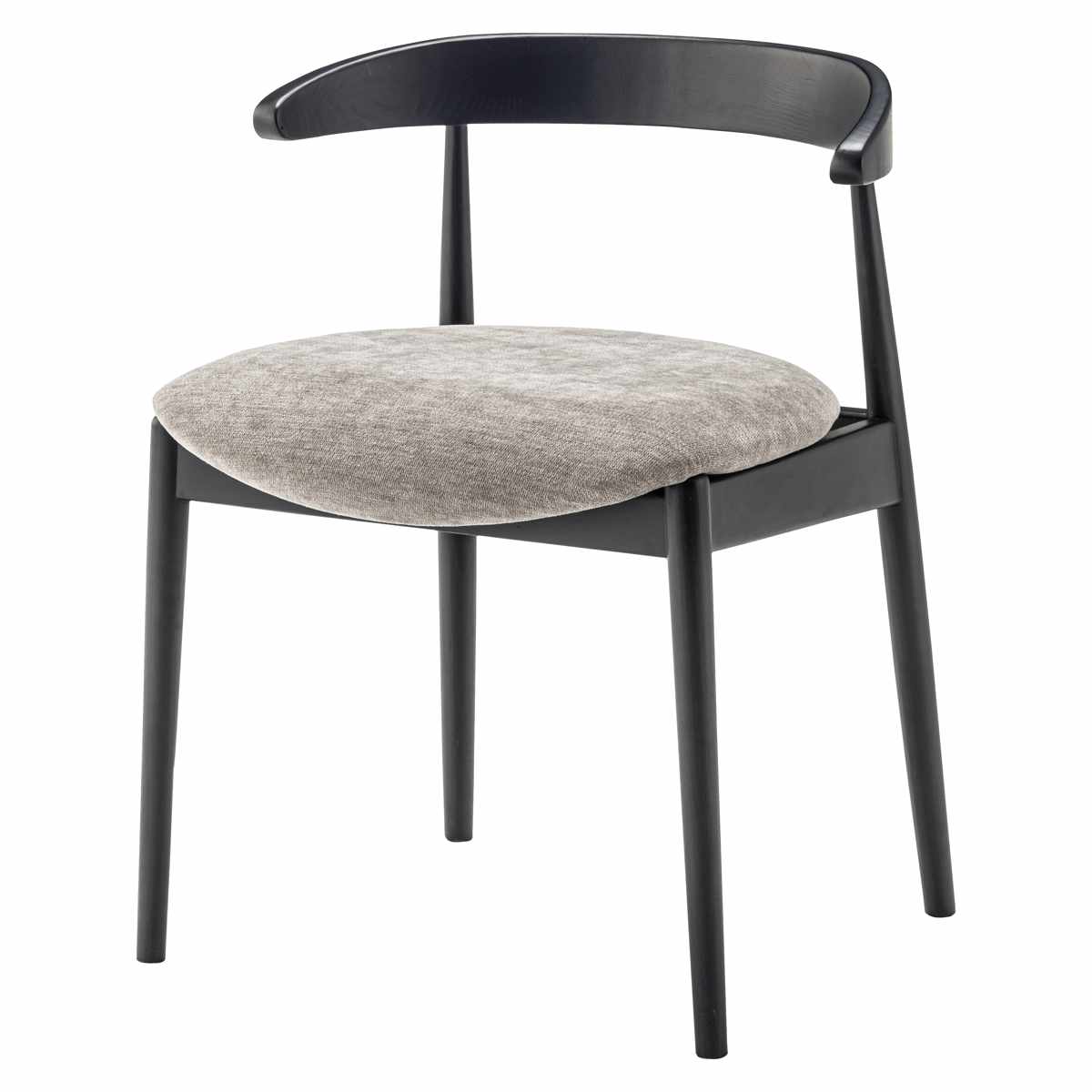 ダイニングチェア 座面高45.5cm マーシュ form ( チェア ダイニング イス 椅子 食卓椅子 完成品 木製 天然木 浮かせる お掃除ロボット 対応 ルンバブル チェアー いす 食卓 リビング ダイニングチェアー リビングチェア 木製椅子 ) 【ライトグレー×ブラック】 ライトグレー×ブラック