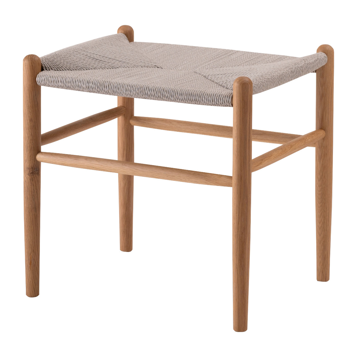 スツール 高さ48cm ペーパーコード トロープ form ( 完成品 チェア チェアー 木製 天然木 イス 椅子 いす 腰掛け ベントウッドチェア 四角 来客用 キッチン 玄関 補助 背もたれなし オーク ) 【グレー×ナチュラル】 グレー×ナチュラル