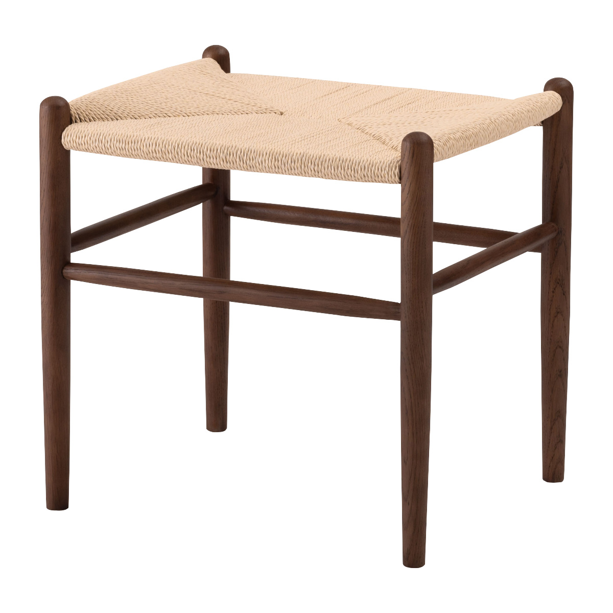スツール 高さ48cm ペーパーコード トロープ form ( 完成品 チェア チェアー 木製 天然木 イス 椅子 いす 腰掛け ベントウッドチェア 四角 来客用 キッチン 玄関 補助 背もたれなし オーク ) 【ナチュラル×ブラウン】 ナチュラル×ブラウン