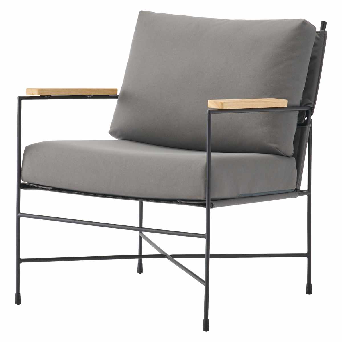 ラウンジチェア 座面高43cm 肘付 リビングチェア アニス form ( チェア 椅子 イス パーソナルチェア ファブリック スチール 肘掛け チェアー いす リビング アームチェア 天然木 木製 肘付き ) 【グレー】 グレー