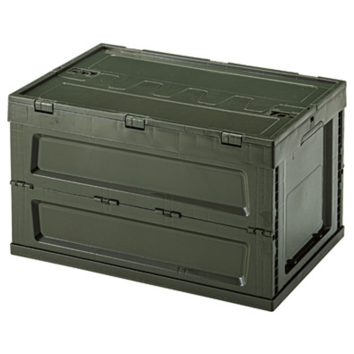 収納ボックス フォールディング コンテナ L 折りたたみ ふた付き 幅59×奥行40×高さ33.5cm ( ボックス 収納 蓋 蓋付き 収納ケース ケース おしゃれ 積み重ね 積める スタッキング 収納コンテナ 組み立て簡単 小物 小物収納 ) 【グレー】 グレー