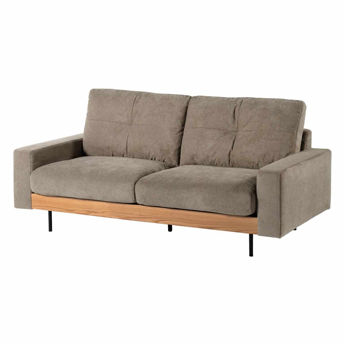 ソファ 3人掛け 幅180cm フラックス form ( 開梱設置 リビングソファ sofa 木製 天然木 肘掛け ファブリック ウッドフレーム ダイニングソファ 弾力 座り心地 快適 ソファー スチール脚 ) 【グレージュ】 グレージュ