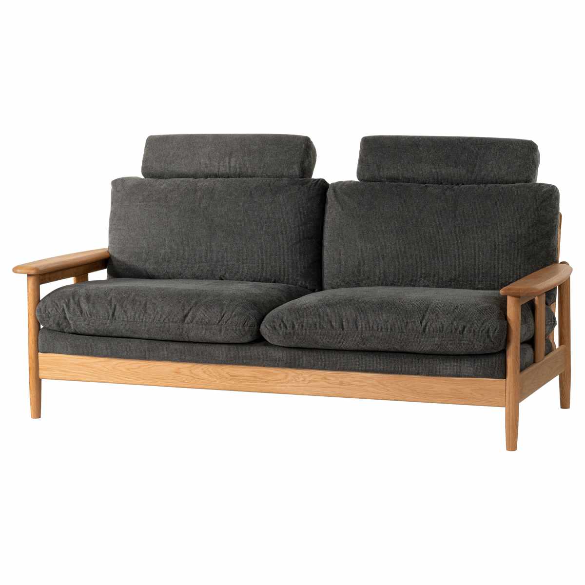 ソファ 3人掛け 幅180cm ソプワート form ( 開梱設置 ヘッドレスト 取り外し リビングソファ sofa 肘掛け 木製 天然木 ウッドフレーム ファブリック ダイニングソファ 弾力 座り心地 快適 ソファー ) 【ダークグレー】 ダークグレー
