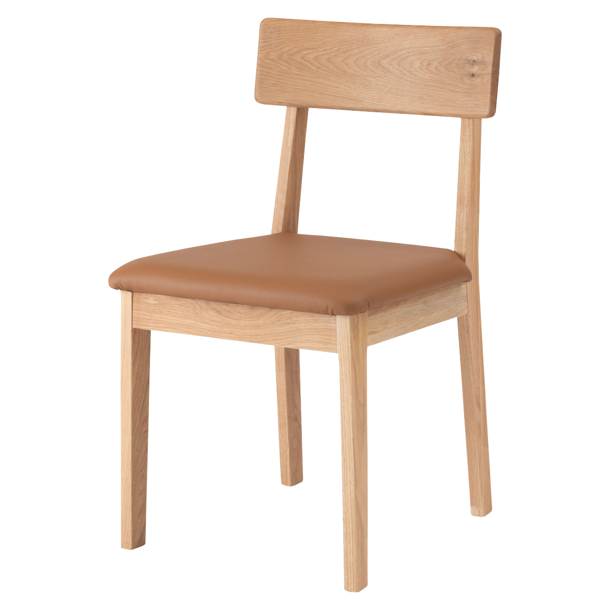 ダイニングチェア 座面高44.5cm 本革 キャメル チョーク form ( チェア ダイニング イス 椅子 食卓椅子 完成品 木製 天然木 肘なし レザー チェアー いす 食卓 リビング ダイニングチェアー リビングチェア 木製椅子 )