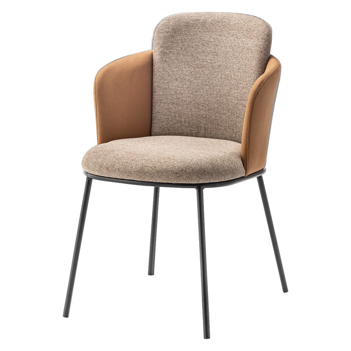 ダイニングチェア 座面高45cm ソレル form ( チェア ダイニング イス 椅子 食卓椅子 ファブリック 肘付き スチール脚 チェアー いす 食卓 リビング ダイニングチェアー リビングチェア ) 【ベージュ】 ベージュ