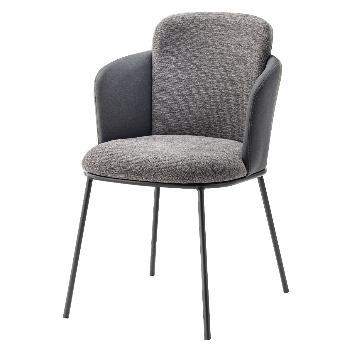 ダイニングチェア 座面高45cm ソレル form ( チェア ダイニング イス 椅子 食卓椅子 ファブリック 肘付き スチール脚 チェアー いす 食卓 リビング ダイニングチェアー リビングチェア ) 【ダークグレー】 ダークグレー