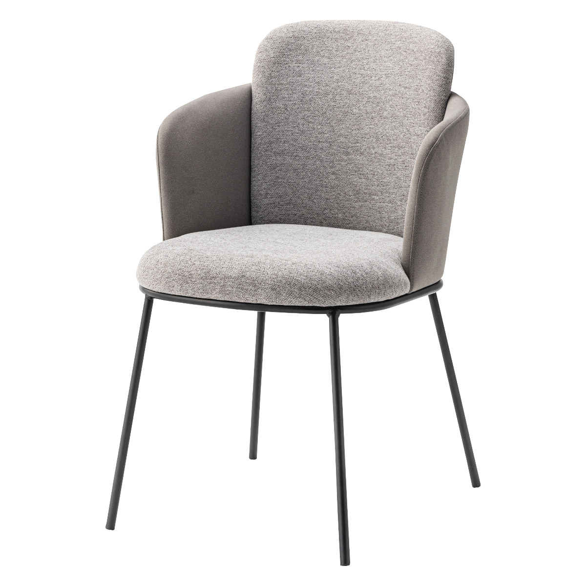 ダイニングチェア 座面高45cm ソレル form ( チェア ダイニング イス 椅子 食卓椅子 ファブリック 肘付き スチール脚 チェアー いす 食卓 リビング ダイニングチェアー リビングチェア ) 【ライトグレー】 ライトグレー