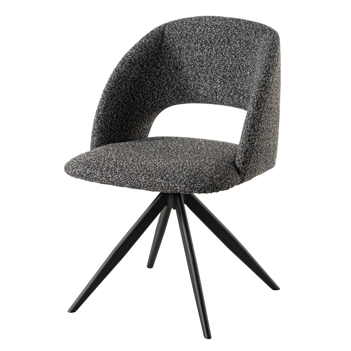 ダイニングチェア 座面高45cm 回転 ファブリック モダン ( チェア ダイニング イス 椅子 食卓椅子 回転椅子 デスクチェア 360度回転 ウレタン 疲れにくい いす 食卓 リビング リビングチェア シンプル おしゃれ 立ち座り 楽 ) 【ダークグレー】 ダークグレー